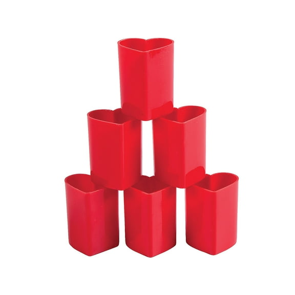 Fun Express Heart-Shaped Plastic Shot Glasses 2 oz - 12 Ct