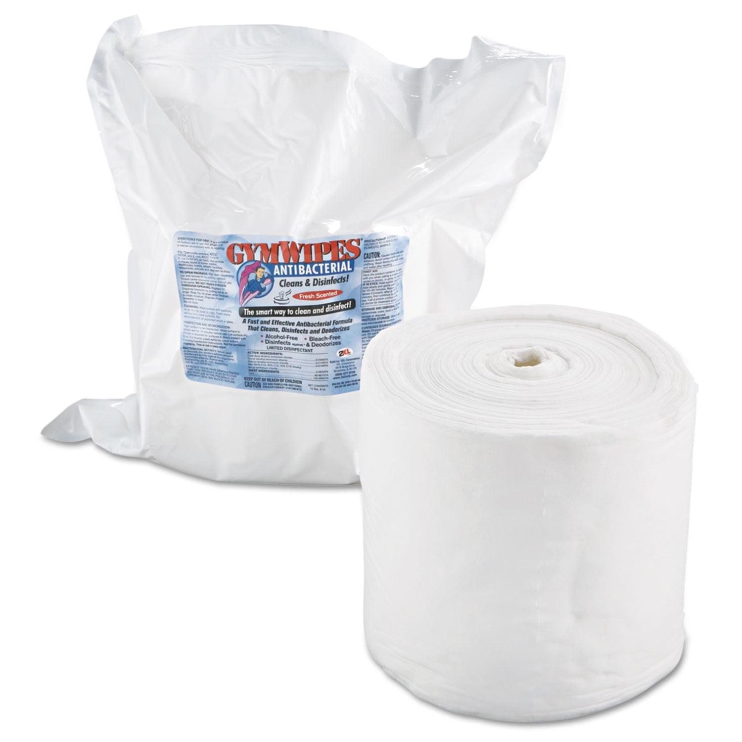 2Xl Antibacterial Gym Wipes Refill 6 x 8 Fresh 700 Wipes/Pack 4 Packs/Carton L101