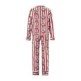 thumbnail image 4 of Argulvti Family Matching Christmas Pajama Set, Striped Bow Wreath Print Long Sleeve Button Down Tops Elastic Waist Pants, 4 of 8