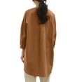 thumbnail image 6 of ZANZEA Women Full Sleeved Solid Thin Blouse Holiday O-Neck Shirts Tops, 6 of 6