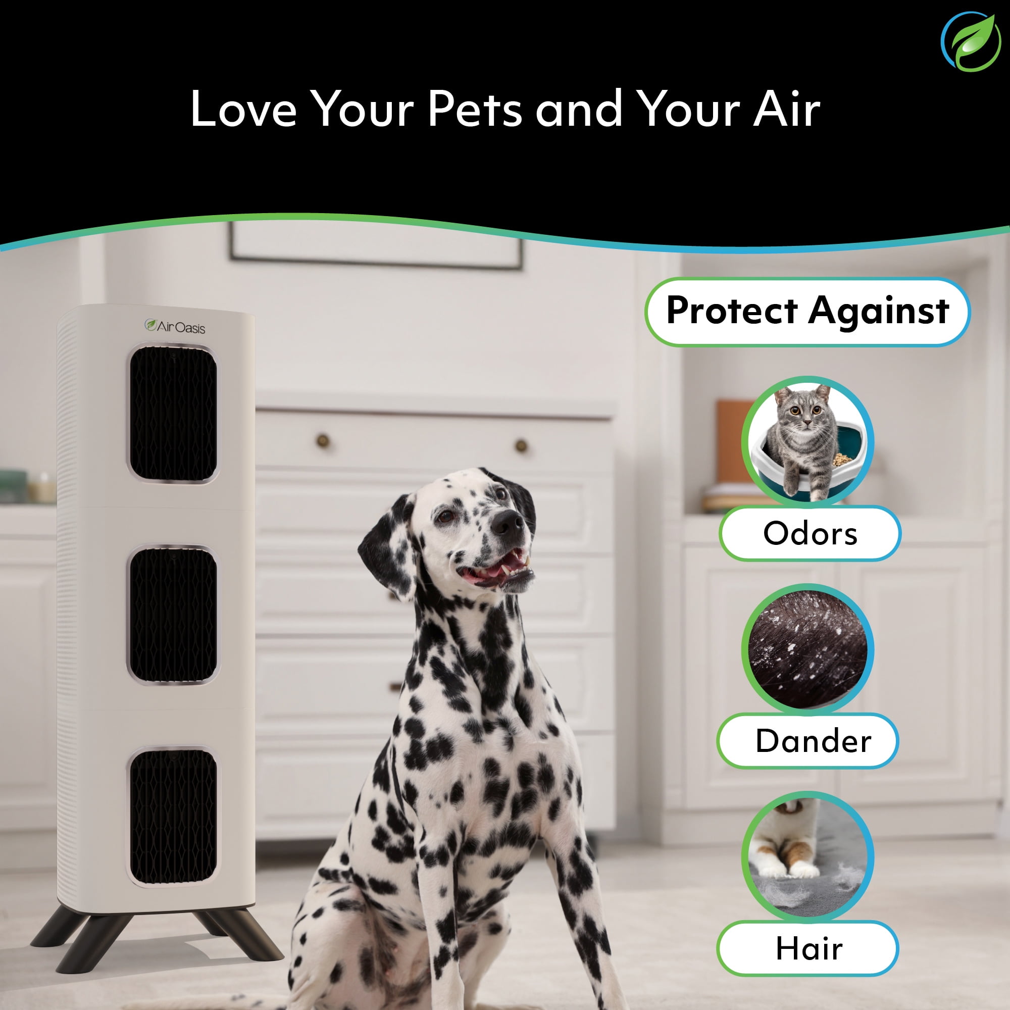 Air Oasis iAdaptAir 2.0 Large air purifier – 3,975 Sq Ft Coverage, 5-Stage HEPA, UV and Carbon Purifier, 530 CFM