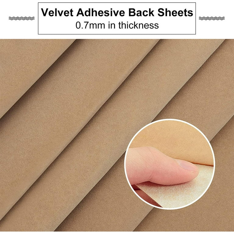 12PCS Velvet Fabric Sticky Back Adhesive Felt Sheet Self-Adhesive