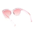 thumbnail image 3 of Girls Child Size Engraved Bling Foil Plastic Round Horn Rim Sunglasses Pink, 3 of 4