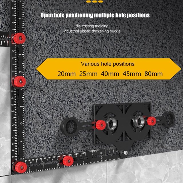 Localizador De Orificios Para Tejas Regla de ángulo de aleación de aluminio de 12 pliegues, regla de medición fija, localizador de orificios para azulejos