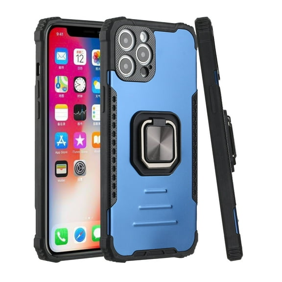 Case for Apple iPhone XR Hybrid with Stand Magnetic Ring Kickstand Bumper Shockproof Armor Heavy Duty Military Grade Hard Phone Cover fit iPhone XR - Blue