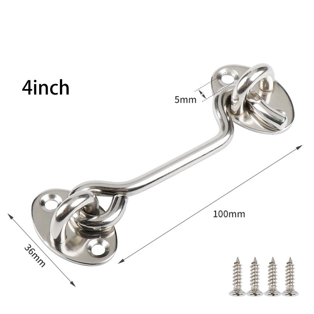 Cabin Hook And Eye Latch Lock Shed Gate Door Stainless Steel Catch