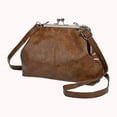 thumbnail image 6 of HUISZJ PU Leather Shoulder Bag, Large Capacity Shoulder Bag with Adjustable Strap, Kiss Lock Crossbody Bag for Travel Shopping Work (Brown), 6 of 6