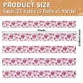 thumbnail image 3 of 5 Rolls Christmas Ribbon 1.5 inch Wide Decorative Ribbon for Gift Wrapping and Holiday Decorations Pink and Maroon Hearts, 3 of 7