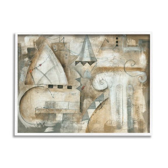 Stupell Industries Abstract Traditional City Architecture European Ionic Pillar, 30 x 24,Design by Eric Waugh