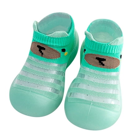

Kids Shoes Size 20 For 6 Months-12 Months Boys Animal Prints Cartoon Socks Breathable Mesh The Floor Socks Non Slip Prewalker Kids Sneakers Green