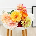 thumbnail image 2 of Fake Flower Non-fading Easy Care Long Lasting Realistic Fine Workmanship Decoration Plastic Chinese Style Dahlia Simulation Flower for Dining Room, 2 of 6