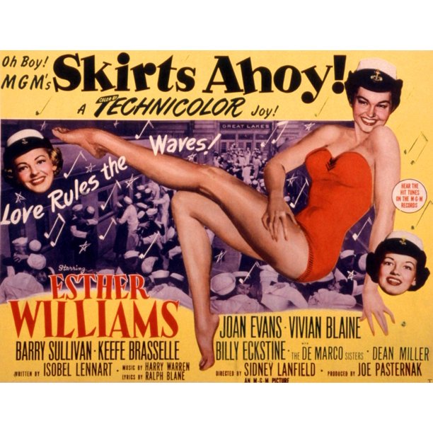 Skirts Ahoy! Vivian Blaine Esther Williams Joan Evans 1952 Movie Poster