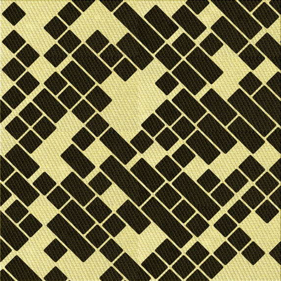 Ahgly Company Indoor Square Patterned Metallic Gold Area Rugs, 4' Square