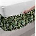 thumbnail image 2 of Philodendron Bed Skirt, Tropical Woodland Forest Jungle Scene of Jungle Leaves Botany, Elastic Bedskirt Dust Ruffle Wrap Around for Bedding Decor, 4 Sizes, Pale Green and Emerald, by Ambesonne, 2 of 2