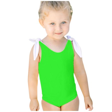 

Mikilon Toddler Kids Girl Striped Swimsuit Bikini Shoulder Tie One-Piece Summer Sleeveless Swimwear Bathing Suit Toddler Girl Swimsuit Rashguard for 4-5 Years Child