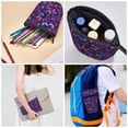 thumbnail image 5 of Xecao Bright Purple Butterflies Print Telescopic Pencil Bag Pen Holder Pop Up Stationery Case Stand-up Retractable Transformer Bag Standing Organizer, 5 of 6