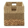 thumbnail image 4 of Casafield 10.5" x 10.5" Mixed Weave Storage Baskets, Natural - Set of 4 Collapsible Cubes, Woven Bin Organizers for Bathroom, Bedroom, Laundry, 4 of 8