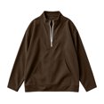 thumbnail image 4 of Quarter Zip Pullover Women Casual Mock Neck Sweatshirt Long Sleeve Half Zip Pullover Women Plus Size Loose Comfy Sweatshirts with Pockets Y2K Fashion Fall Winter Clothes, 4 of 5