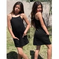 thumbnail image 5 of Oudiya Girls Summer Dress with Shorts Spaghetti Straps Romper Dresses with Pockets for Kids 5-15 Y, 5 of 7