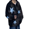 thumbnail image 2 of LMLYSoH Women Zip Hoodies Star Pattern Casual Long Sleeve Sweatshirt Jacket with Pocket for Autumn Streetwear, 2 of 4