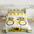 thumbnail image 3 of Homewish Floral Sunflowers 3-Piece Full Size Comforter Sets For Boys Girls,Chic Flowers Bedding Comforter Set,Spring Garden Lightweight Bedding Sets,Luxury Bedroom Decor,Reversible, 3 of 9