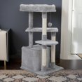 thumbnail image 2 of Pefilos 33" Cat Tower for Indoor Cute Cat Tree Kitten Cat Condo with Jump Platform Cat Furniture, Light Gray, 2 of 13
