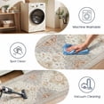 thumbnail image 3 of Washable Kitchen Runner Rug 60" x 22", Non-Slip Low Profile Kitchen Rug, Vintage Distressed Medallion Oriental Area Rug for Kitchen, Hallway & Laundry Room, Beige, 3 of 6
