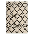 thumbnail image 2 of SAFAVIEH Moroccan Fringe Kingston Geometric Shag Area Rug, Cream/Charcoal, 5'1" x 7'6", 2 of 6