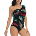 thumbnail image 3 of Goofa Fishing Lure Pattern Women's One Piece Swimsuits Tummy Control Bathing Suits Asymmetric One Shoulder Swimwear-Large, 3 of 6