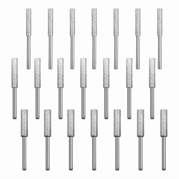 21 Piezas Diamante Motosierra Afilador 1/8 Pulgadas, Alta Dureza Burr Moler Piedra Motosierra Afilado Kit
