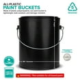 thumbnail image 2 of 1 Gallon Plastic Paint Bucket (Black) - Triple Lock Airtight Seal - Minimizes Skimming - Rust Proof - Odor & Chemical Resistant - 128 Fl Oz All-Plastic Paint Can with Metal Handle - Stock Your Home, 2 of 8