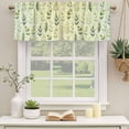 thumbnail image 2 of Sage Green Leaves Curtain Valances for Windows, Kitchen Valance Window Treatments Panel 2 Pack, Summer Botanical Farmhouse Leaf Rod Pocket Short Curtains for Bathroom Bedroom 42 x 18 Inch, 2 of 8