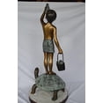 thumbnail image 6 of Nifao Boy on Turtle Holding Frog Outdoor Fountain Statue, Bronze Garden Water Feature Sculpture for Patio & Yard – Garden Outdoor Decor Sculpture, 24"L x 18"W x 55"H, 6 of 11