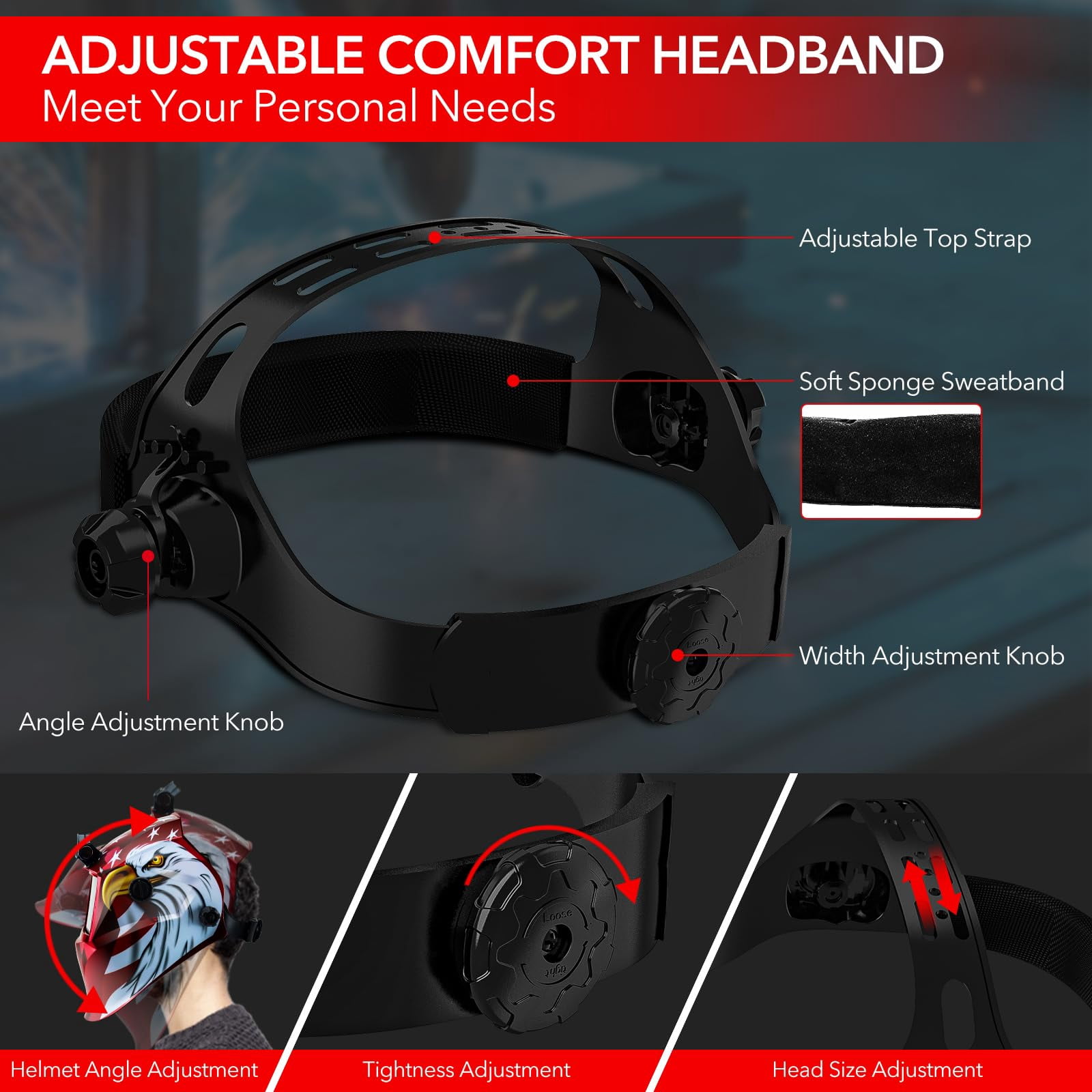 TRQWH Welding Hood Auto Darkening Welding Helmet with Light True Color 1/1/1/2 Top Optical Clarity Wide Shade 9-13 Welding Mask with Grinding Weld Helmet (KTS-JD14)