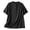 Black, variant on Ruimatai Women's Mandarin Collar Short Sleeve Button Detail Loose Fit Casual Tops for Women Summer Everyday & Loungewear