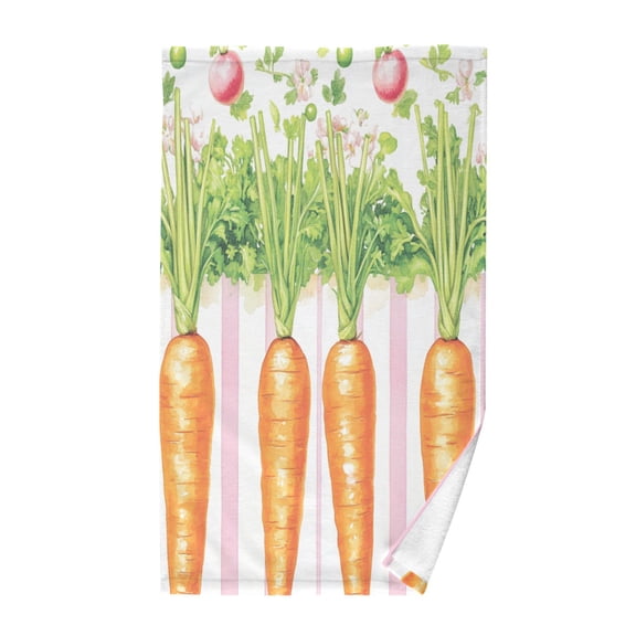 Garden Fresh CarrotsBath Towel 100% Cotton Soft Thick High Absorbency Hand Face Towel Single Pack 16x28in