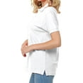 thumbnail image 6 of FRESH TEE Women's Adult Unisex 100% Cotton Button up Polo Shirt Short Sleeve for Daily Work School Uniform (Small, 2pk White), 6 of 6