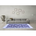 thumbnail image 3 of Ahgly Company Machine Washable Indoor Square Oriental Blue Modern Area Rugs, 5' Square, 3 of 4