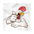 thumbnail image 1 of Smile Decorative Satin Napkins Set of 4, Cartoon Style Joyous Chicken Giving Funny Thumbs, Square Fabric Party & Dinner Napkin, 18", White Vermilion Eggshell, by Ambesonne, 1 of 2
