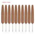 thumbnail image 1 of Ganchos de ganchillo, mango de bambú, agujas de coser, herramientas de bordado, una sola cabeza, 2,5 mm 10 Piezas Eigraketly HA006418-09, 1 of 6