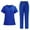 Royal Blue, variant on S-2XL Women's V-Neck Nurse Uniform Medical Uniform Quick-Dry Nurse Uniform Antimicrobial Medical Uniform Set