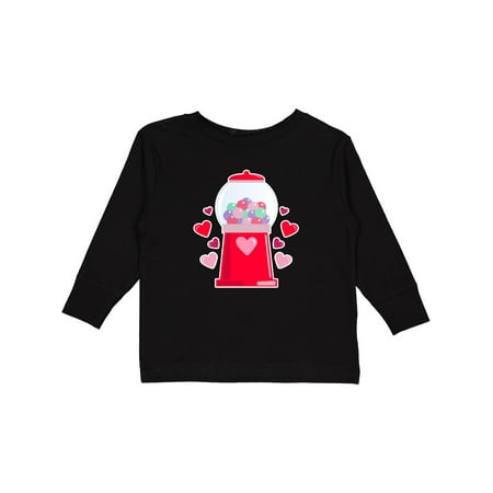 

Inktastic Valentine s Day GumBall Machine with Hearts Gift Toddler Boy or Toddler Girl Long Sleeve T-Shirt