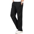 thumbnail image 1 of Innerwin Pants Mid Waisted Men Bottoms Work Solid Color Plain Trousers Black XL, 1 of 3