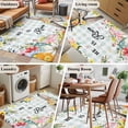 thumbnail image 5 of 3'x5' Rug for Living Room Bedroom, Easter Plaid Washable Area Rugs Non-Slip Carpet Mats, Spring Watercolor Bunny Flower Teal Checkered Indoor Low Pile Area Rug Runner for Kitchen, Mudroom, 5 of 8