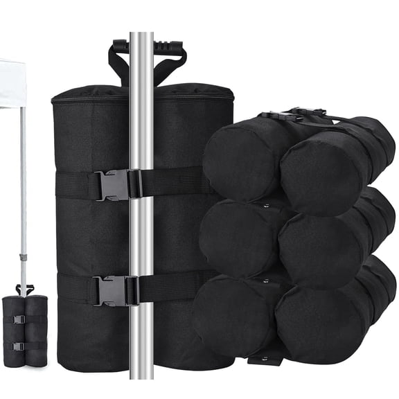 GOGHOST Plus Size Sand Bags for Canopy Tent，1680D Oxford Cloth Canopy Weights Bag,Capacity up to 240 lbs,Set of 4,Black