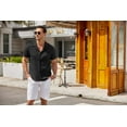 thumbnail image 5 of COOFANDY Men Button Down Shirt Beach Linen Shirts Summer Hawaiian Shirts Cuban Collar Shirts Short Sleeve Button Down Shirts, 5 of 8