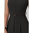 thumbnail image 4 of Vestido Sin Mangas Para Mujer Vestidos De Trabajo Acampanados Y Con Cinturón Y Cremallera Negro XXL, 4 of 5