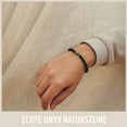 thumbnail image 5 of US Initial Bracelet 6mm Matte Black Onyx Letter Bracelet Alphabet Couple Unisex, 5 of 5