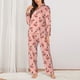 thumbnail image 2 of Balery Smiling Pink Pumpkins Conjunto de Pijama con Estampado para Mujer, Conjunto de Dos Piezas con Manga Larga, Ropa de Dormir Suave con Bolsillos, Pijamas Cómodos-Medium, 2 of 7