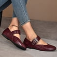 thumbnail image 6 of Zedker Shoes for Women Classic Comfort Mary Jane Flats Fashion Casual Dress Shoes Cute Closed Toe Slip On Lightweight Breathable Walking Shoes Wine 36, 6 of 10